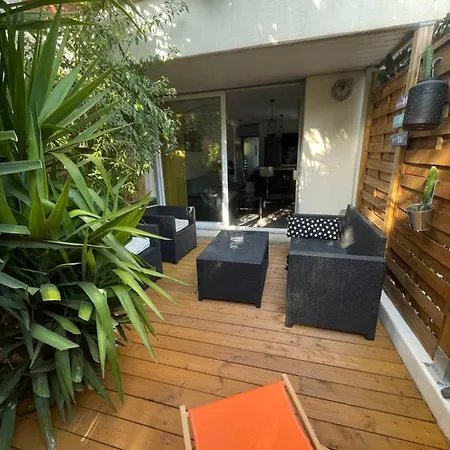 Agreable T2 Traversant Rdc Avec Terrasse + Balcon+ Parking 2 Places Montpellier Exterior foto